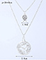 Elegant Silver Color Clock Pendant Decorated Double Layer Necklace