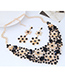 Elegant White Flower Shape Design Hollow Out Jewelry Sets