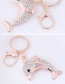 Fashion Gold Color Dolphin Shape Decorated Keychain