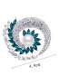 Fashion Silver Color+blue Geometric Shape Diamond Decorated Brooch