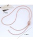 Fashion Rose Gold Pure Color Decorated Knot Design Necklace