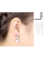 Fashion Light Purple Square Shape Diamond Decorated Earrings