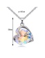 Fashion Blue Heart Shape Diamond Decorated Necklace