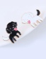 Fashion Black+white Dog Shape Decorated Earrings