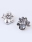 Elegant Gray Flower Shape Decorated Earrings