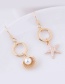 Fashion Gold Color Shell And Star Shape Decorated Earrings