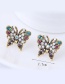 Fashion Brown Butterfly Shape Decorated Earrings