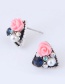 Lovely Pink Flower Shape Decorated Earrings