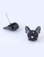 Lovely Black Dog Shape Decorated Earrings