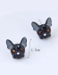 Lovely Black Dog Shape Decorated Earrings