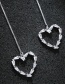 Elegant Silver Color Heart Shape Decorated Earrings