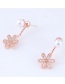 Elegant Rose Gold Flower Shape Decorated Earrings