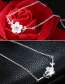 Elegant Silver Color Flower Shape Decorated Necklace