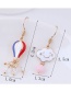 Fashion Red+blue+gold Color Cloud Shape Decorated Earrings