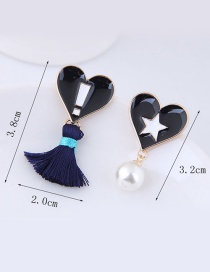 Fashion Red Heart Shape Decortaed Earrings
