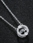 Elegant Silver Color Diamond Decorated Necklace