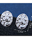 Sweet Silver Color+white Flower Shape Decorated Simple Earrings