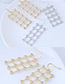 Sweet Silver Color Grid Shape Design Square Shape Earrings