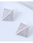 Sweet Silver Color Square Shape Design Pure Color Earrings