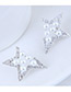 Sweet Rose Gold Pearls Decorated Stars Shape Earrings