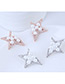 Sweet Silver Color Pearls Decorated Stars Shape Earrings