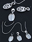Fashion Silver Color Oval Shape Decorated Jewelry Sets