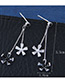 Elegant Silver Color Flower Shape Decorated Earrings