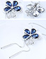 Elegant Sapphire Blue Flower Shape Decorated Necklace