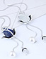 Elegant Sapphire Blue Rose Shape Decorated Necklace