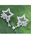 Elegant Silver Color Star Shape Decorated Earrings
