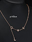 Fashion Rose Gold Letter Shape Decorated Necklace
