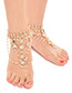 Fashion Gold Color Water Drop Shape Decorated Anklet