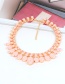 Fashion Pink Oval Shape Decorated Necklace
