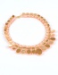 Fashion Pink Oval Shape Decorated Necklace