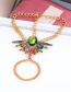 Fashion Green+plum Red Oval Shape Decorated Anklet