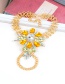Fashion Yellow+orange Water Drop Shape Decorated Anklet