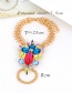 Fashion Yellow+plum Red Oval Shape Decorated Anklet