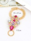 Fashion Yellow+plum Red Water Drop Shape Decorated Anklet