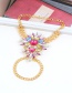 Fashion Purple+plum Red Water Drop Shape Decorated Anklet