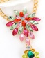 Fashion Pink+green Flower Shape Decorated Anklet