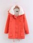 Trendy Orange Pure Color Decorated Cotton-padded Clothes