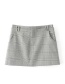 Fashion Gray Grid Pattern Decorated A Shape Skirt