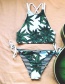 Sexy Green Leaf Pattern Decorated Bikini