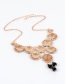 Fashion Pink Flower Shape Decorated Pure Color Necklace