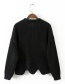 Fashion Black Tassel&button Pattern Decorated Sweater