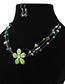 Fashion Green Flower Decorated Multi-layer Jewelry Sets