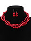 Fashion Beige Beads Decorated Pure Color Jewelry Sets