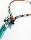Fashion Multi-color Beads Decorated Long Tassel Design Necklace