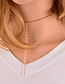 Elegant Gold Color Vertical Shape Decorated Pure Color Necklace