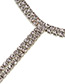 Fashion Silver Color Full Diamond Decorated Long Tassel Choker